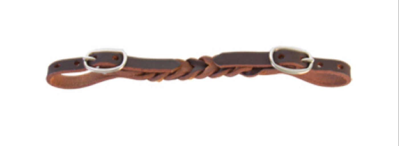 CST leather braided curb strap