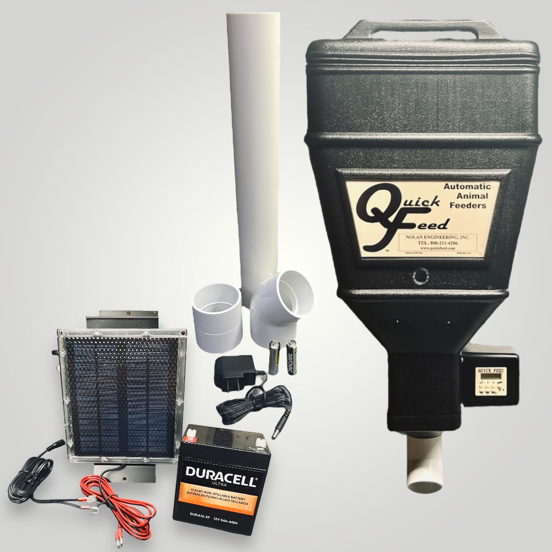 Solar Powered Automatic Feeder with Standard Battery